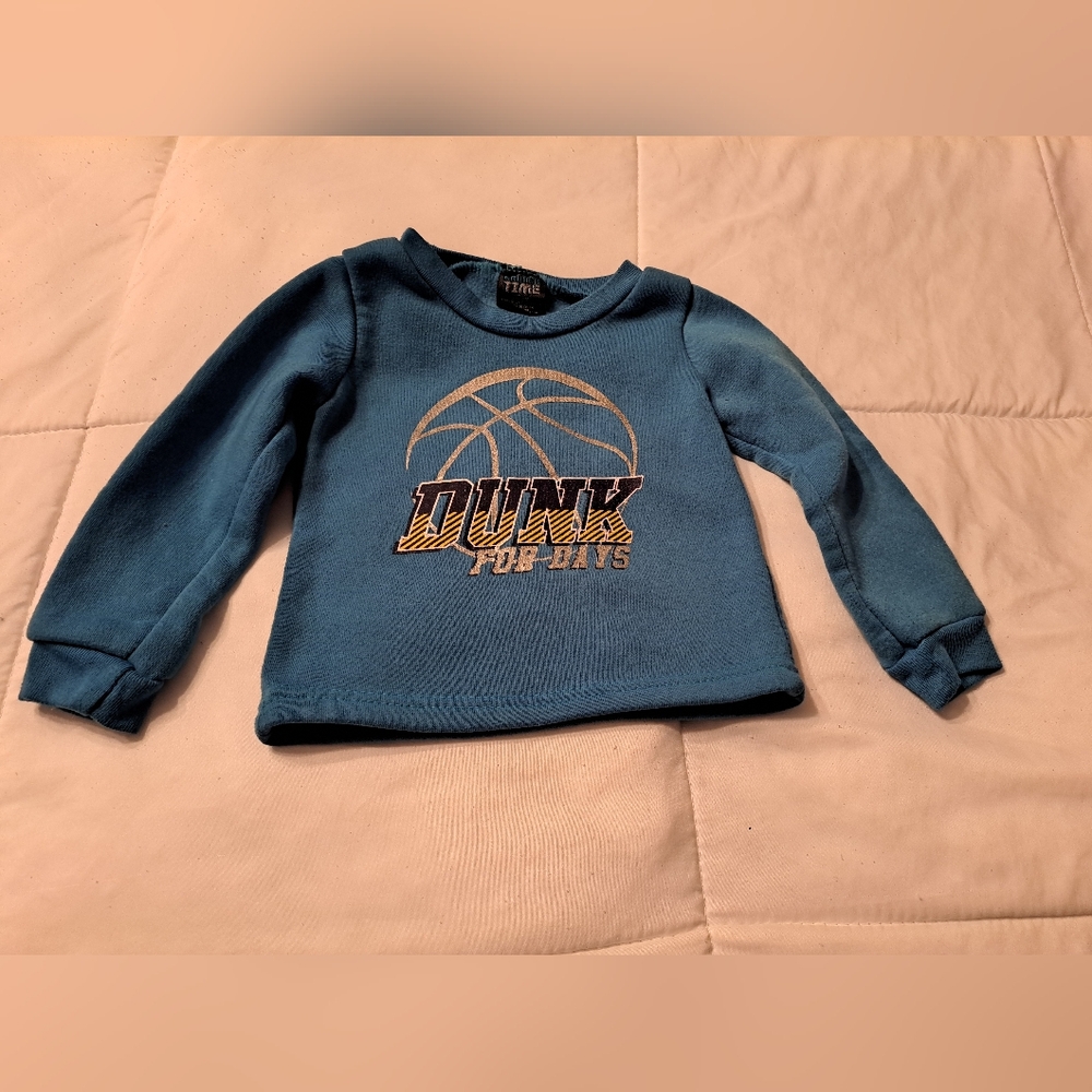 Baby Boys Size 2T Fleece Sweatshirt Blue Basketball